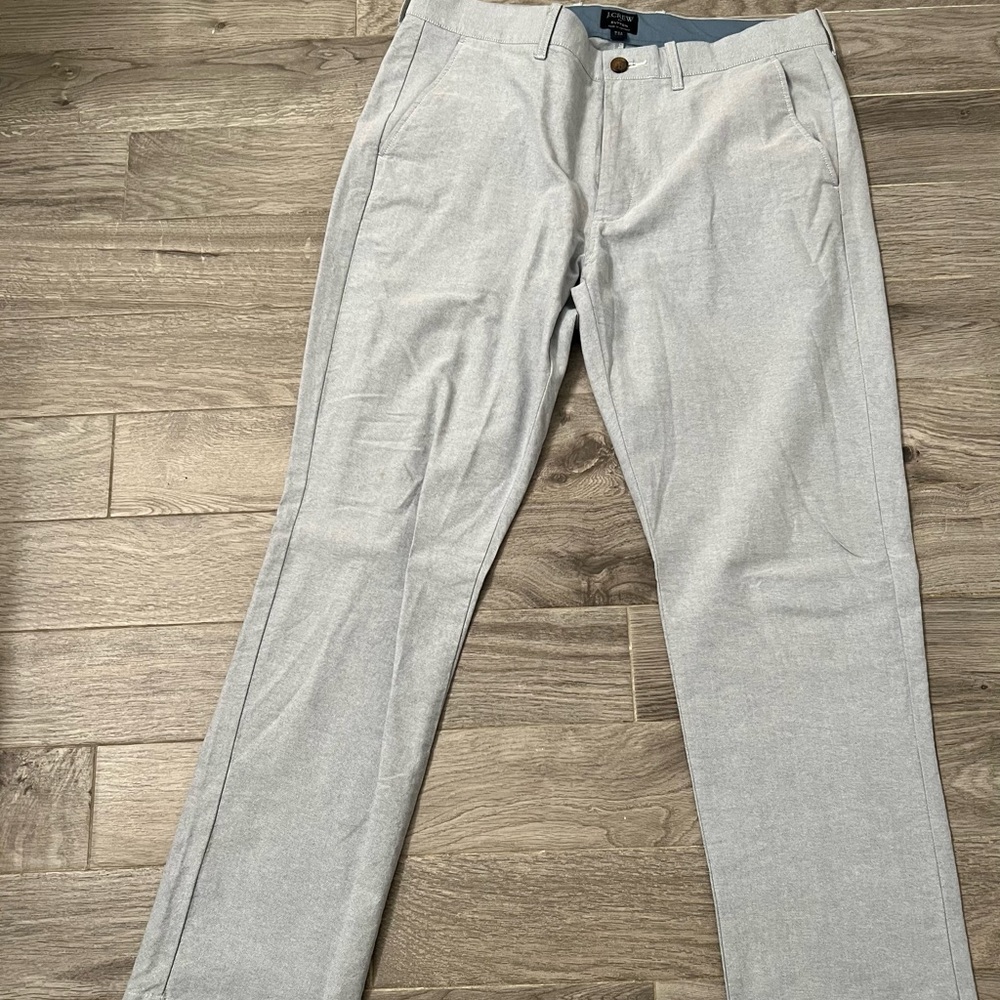 light blue J. Crew Oxford chinos